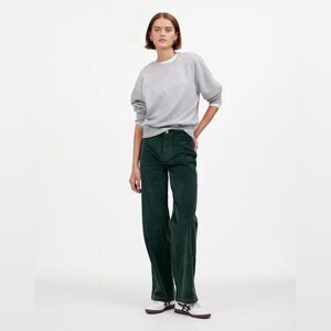 NWT Madewell Forest Green The Emmett Wide-Leg Pant in Corduroy sz 31